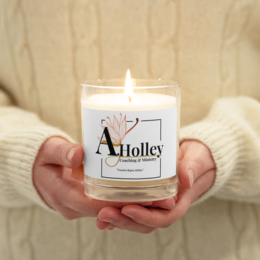 Glass jar soy wax candle